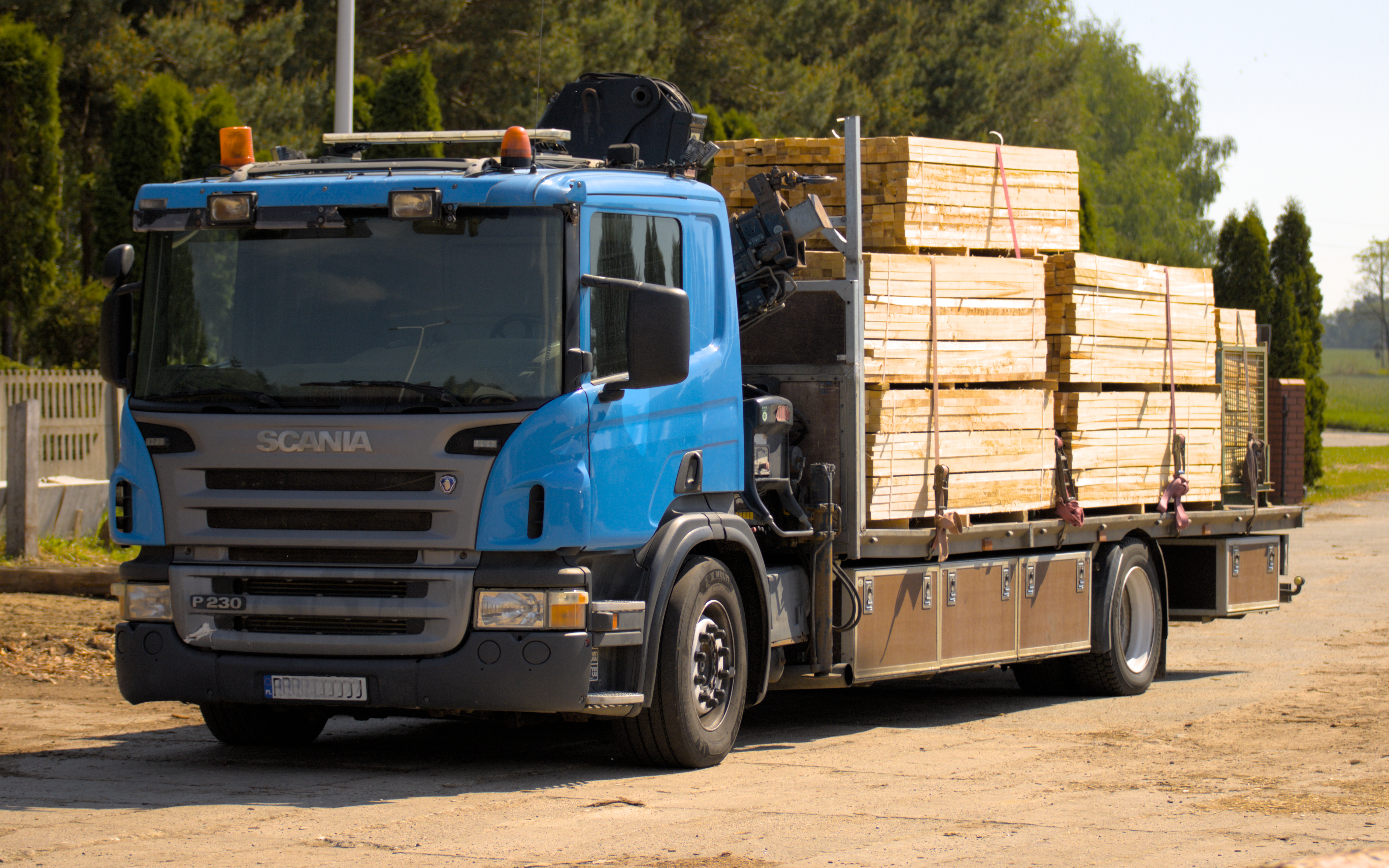Tartak Skarbki – Scania HDS załadowana tarcicą